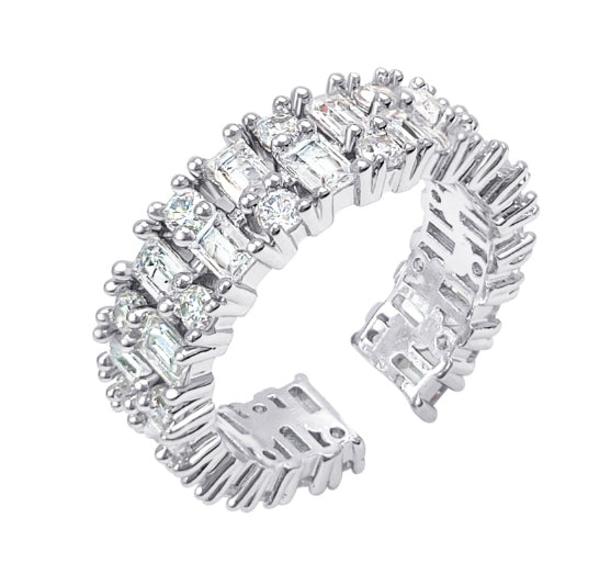 PASION (パシオン) Twinkle Bling Earrings + Ring Silver SET