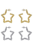 PASION (パシオン) Twinkle Bling Star Earrings (Gold, Silver)