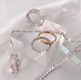PASION (パシオン) Tennis Chain Bracelet + Twinkle Bling Ring SET (Silver)