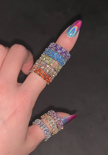 PASION (パシオン) Rainbow color twinkle bling ring (13 color)