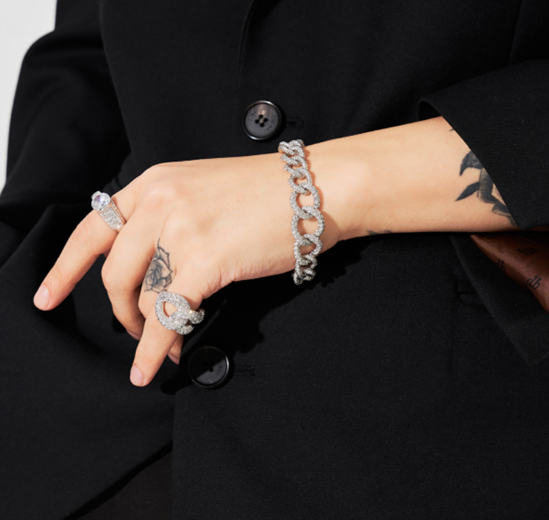 BLACKPURPLE (ブラックパープル)  Lev Swal Chain Bracelet