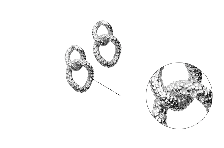 BLACKPURPLE (ブラックパープル)  River Swar Ring Earrings