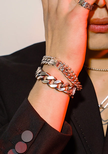 PASION (パシオン) Oil Painting Silver Boldchain Bracelet