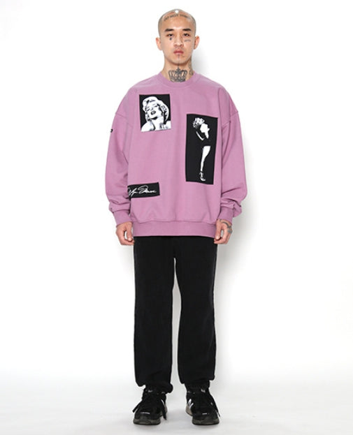 アジョバイアジョ(AJOBYAJO) MM Nylon Patched Sweatshirt [PINK]