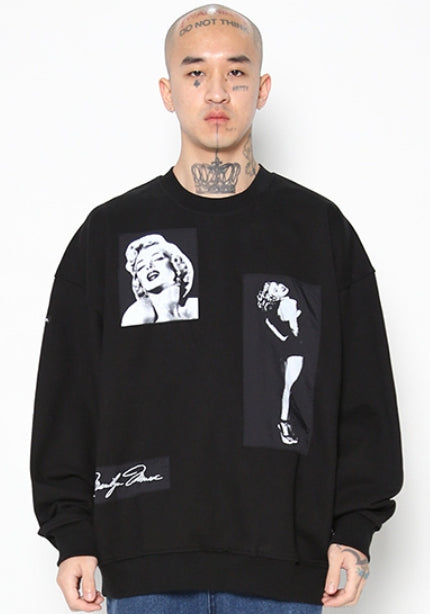 アジョバイアジョ(AJOBYAJO) MM Nylon Patched Sweatshirt [BLACK]