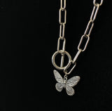 PASION (パシオン) [Surgical] Antique Butterfly Clip Chain Necklace