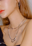PASION (パシオン) Two Chain Layered Lock and Ring Necklace