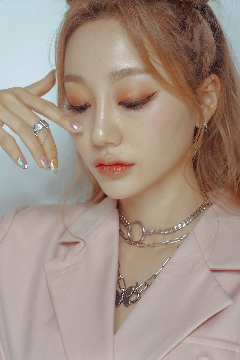 PASION (パシオン) Heart Wire Fence Chain Open Ring