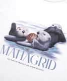 mahagrid (マハグリッド)  SEA OTTER FAMILY TEE [WHITE]