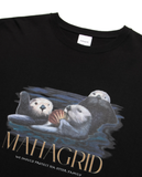 mahagrid (マハグリッド)  SEA OTTER FAMILY TEE [BLACK]