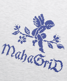 mahagrid (マハグリッド) ANGEL CROSS STITCH TEE [LIGHT GREY]