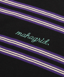 mahagrid (マハグリッド) ROPE LOGO STRIPED TEE [BLACK]