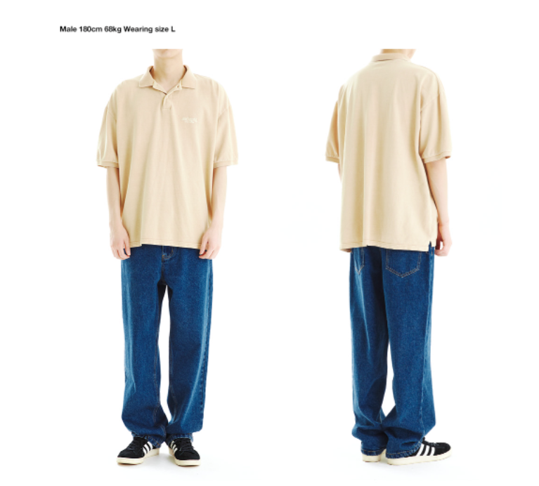 mahagrid (マハグリッド) THIRD LOGO PK PIGMENT POLO [BEIGE]