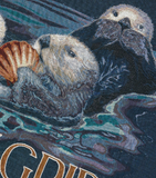 mahagrid (マハグリッド) SEA OTTER FAMILY BLANKET [NAVY]