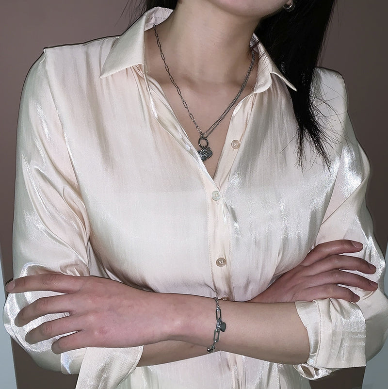 PASION (パシオン) [Surgical] Valentine's Heart Unbalanced Necklace