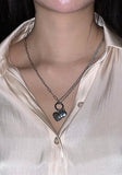 PASION (パシオン) [Surgical] Valentine's Heart Unbalanced Necklace