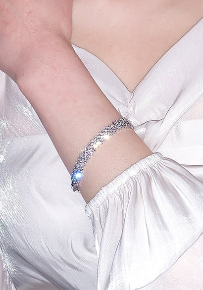 PASION (パシオン) [BLACKLABEL] Flat Square Cubic Bracelet (Silver)