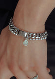 PASION (パシオン) [SILVER925] Smile Pendant Ball Chain Layered Bracelet (L)