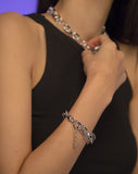 PASION (パシオン) Unique Acrylic and Metallic Chain Bracelet
