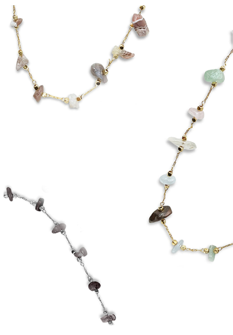 PASION (パシオン) Pebble Bead Necklace Collection (3 colors)