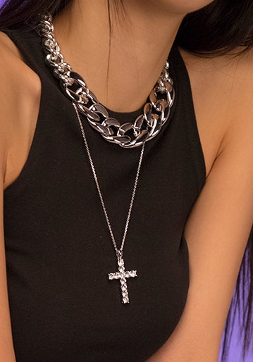 PASION (パシオン) Baldy Cubixton Cross Pendant Necklace