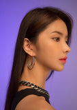 PASION (パシオン) 3D Half Moon Chain Earrings