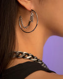 PASION (パシオン) 3D Half Moon Chain Earrings