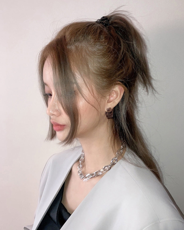 PASION (パシオン) Little Ball Clear Earrings (White, Black)