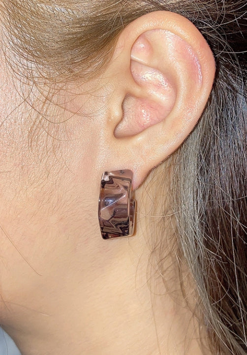 PASION (パシオン) Little Ball Clear Earrings (White, Black)