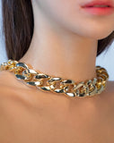 PASION (パシオン) center bold chain necklace(Gold/Silver)