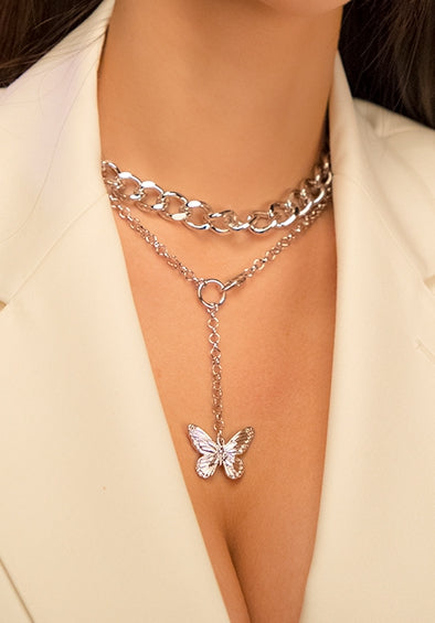 PASION (パシオン) drop butterfly necklace