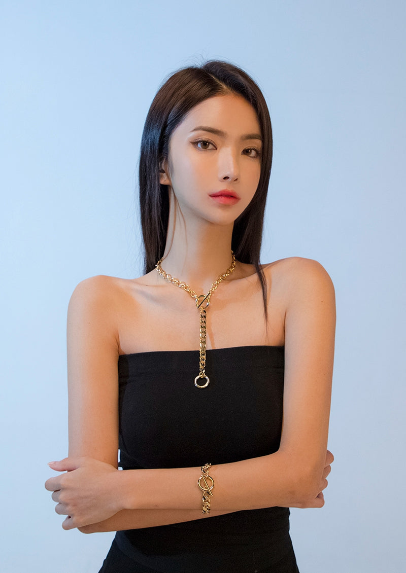 PASION (パシオン) Diger Goldy Long Drop Chain Necklace