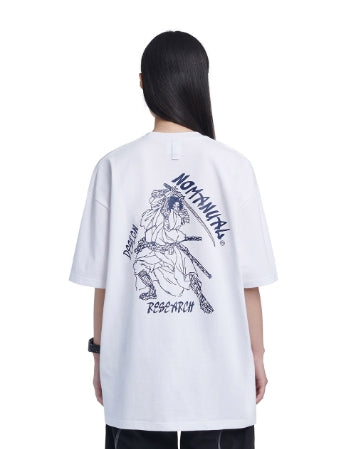 NOMANUAL(ノーマニュアル)  SAMURAI T-SHIRT - WHITE
