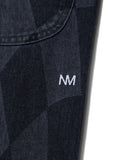 NOMANUAL(ノーマニュアル)  D.T CHECKERBOARD DENIM PANTS - WASHED BLACK