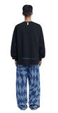 NOMANUAL(ノーマニュアル)  D.T CHECKERBOARD DENIM PANTS - WASHED BLUE