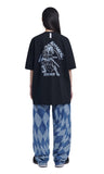 NOMANUAL(ノーマニュアル)  D.T CHECKERBOARD DENIM PANTS - WASHED BLUE