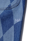 NOMANUAL(ノーマニュアル)  D.T CHECKERBOARD DENIM PANTS - WASHED BLUE