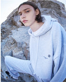 NOMANUAL(ノーマニュアル)  EMBROIDERED LOGO HOODIE - WHITE MELANGE