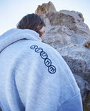 NOMANUAL(ノーマニュアル)  EMBROIDERED LOGO HOODIE - WHITE MELANGE