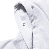 NOMANUAL(ノーマニュアル)  EMBROIDERED LOGO HOODIE - WHITE MELANGE