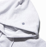 NOMANUAL(ノーマニュアル)  EMBROIDERED LOGO HOODIE - WHITE MELANGE