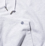 NOMANUAL(ノーマニュアル)  EMBROIDERED LOGO HOODIE - WHITE MELANGE