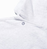 NOMANUAL(ノーマニュアル)  EMBROIDERED LOGO HOODIE - WHITE MELANGE