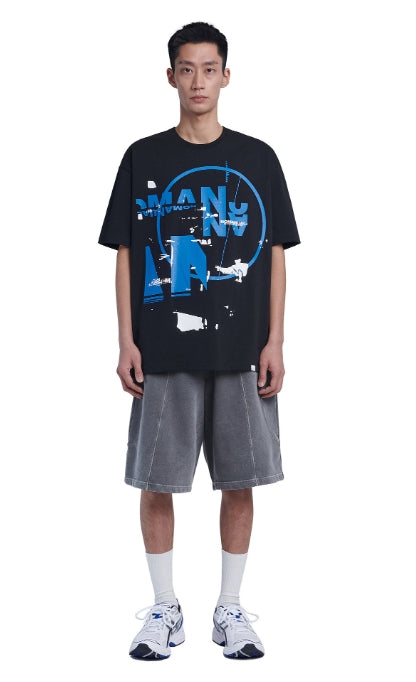 NOMANUAL(ノーマニュアル)  S.S PRINT T-SHIRT - BLACK