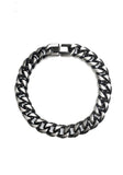 PASION (パシオン) Surgical Black Dark silver Chain Bracelet (2 Size)