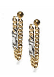 PASION (パシオン) Bracelet Chain Kimic Two-Tone Earrings (Gold)