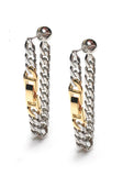 PASION (パシオン) Bracelet Chain Kimic Two-Tone Earrings (Silver)