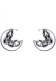 PASION (パシオン) Bold Chain Layered Ring Earrings (Silver)