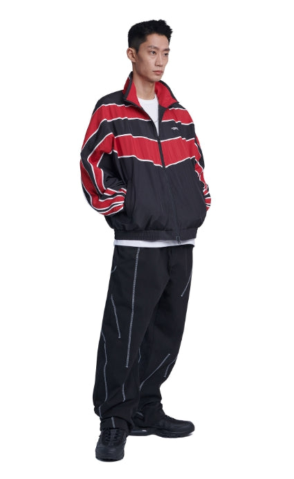 NOMANUAL(ノーマニュアル) LINE TRACK JACKET - RED