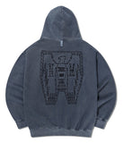 NOMANUAL(ノーマニュアル) P.DYED EMBROIDERY HOODIE - CHARCOAL